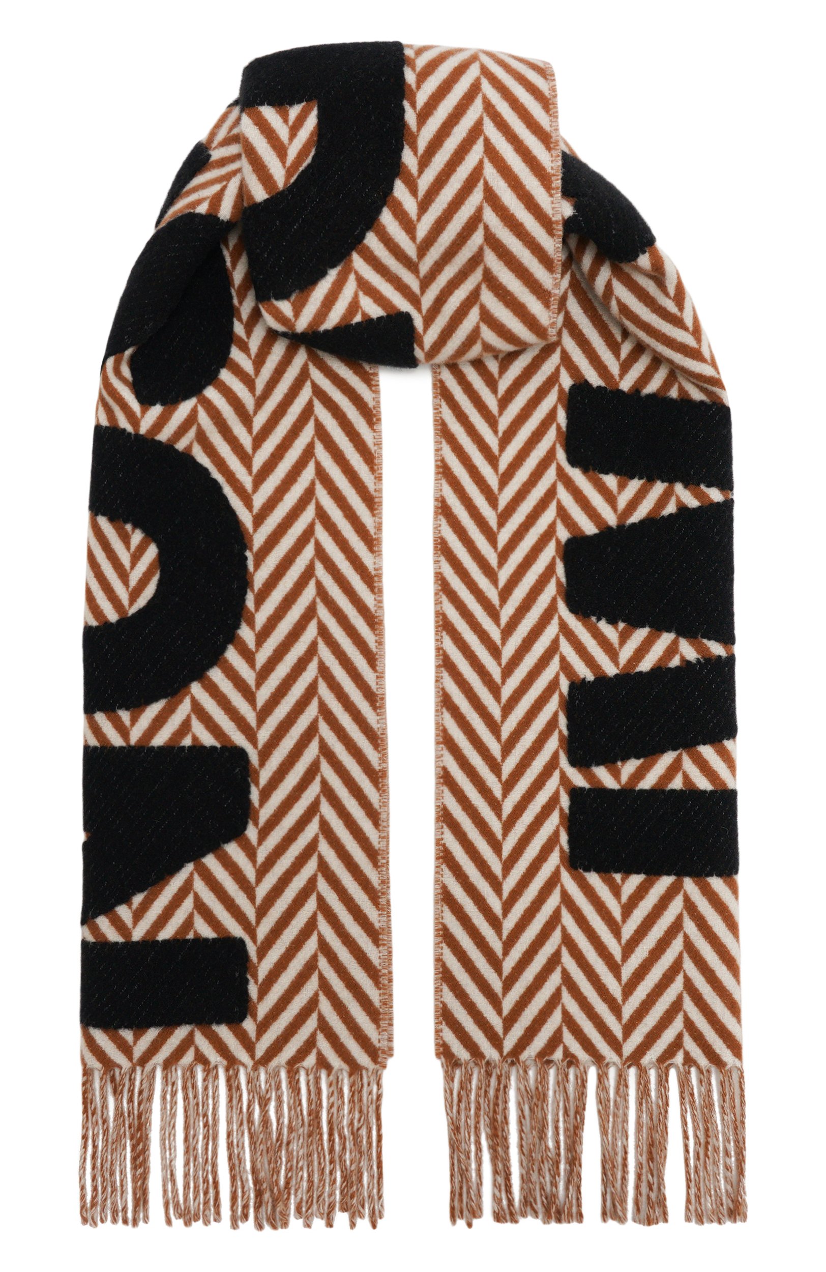 Шерстяной шарф JW ANDERSON коричневого цвета по цене 49950 руб., арт. SA0011/FA0501, фото 1 Шерстяной шарф JW ANDERSON, арт. SA0011/FA0501, фото 1