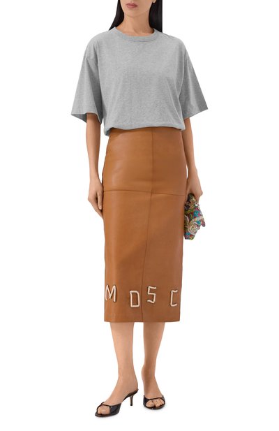 Хлопковая футболка DRIES VAN NOTEN серого цвета по цене 34350 руб., арт. 011101/3600, фото 2 Хлопковая футболка DRIES VAN NOTEN, арт. 011101/3600, фото 2