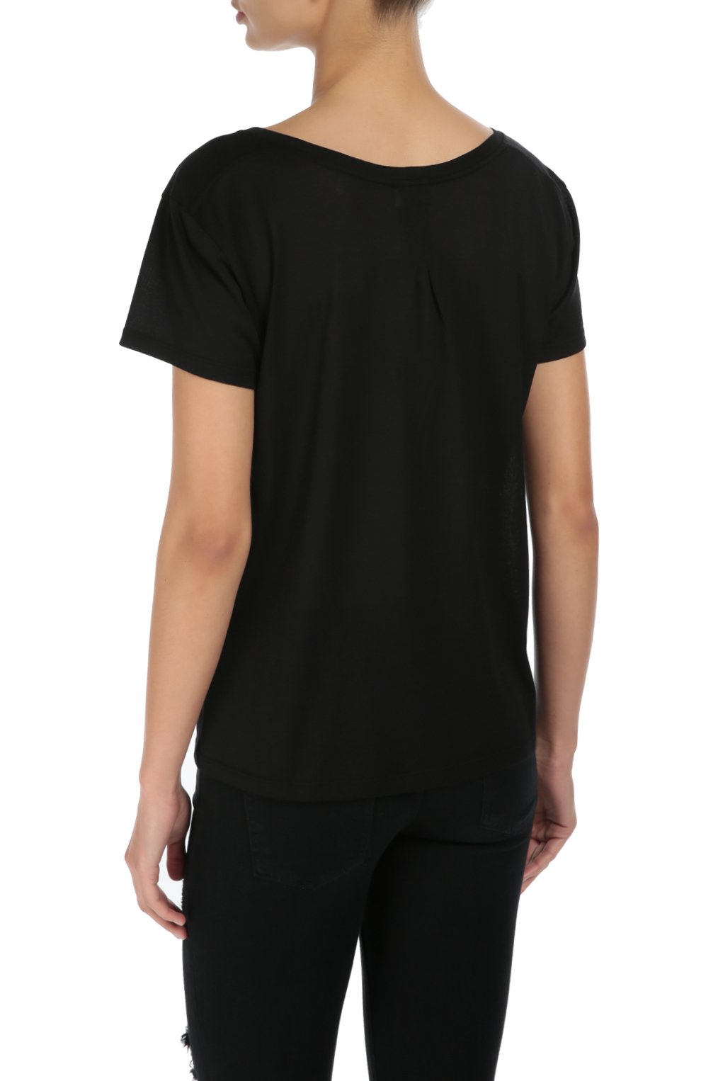 Хлопковая футболка прямого кроя с круглым вырезом SAINT LAURENT, арт. 394316/Y2YI2, фото 4