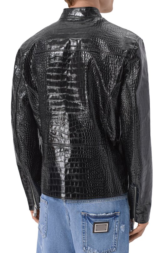 Кожаная куртка Philipp Plein SAFC MLB2035 PLE010N Чёрный  SAFC MLB2035 PLE010N Фото 4