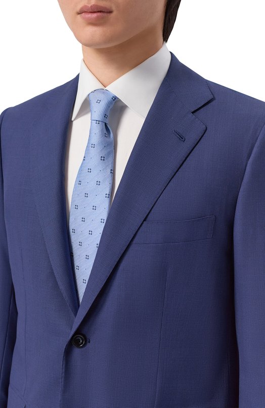 Шелковый галстук BOSS 50562064 Голубой  50562064 Фото 2