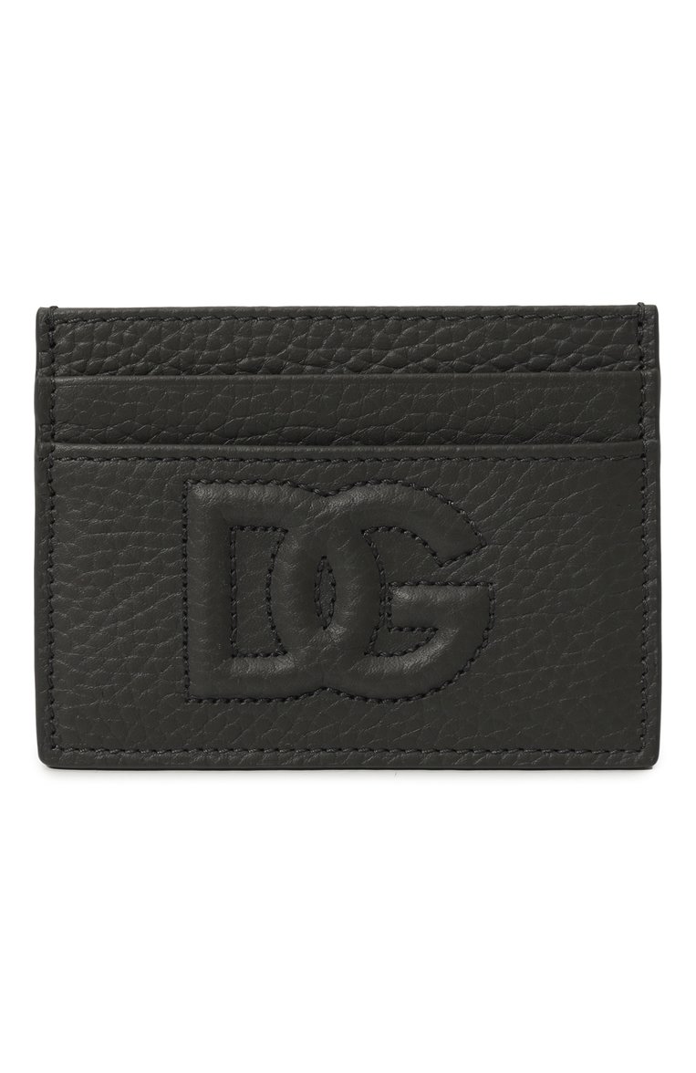 Мужской кожаный футляр для кредитных карт DOLCE & GABBANA темно-серого цвета, арт. BP0330/AT489 | Фото 1 (Материал сплава: Проставлено; Материал: Натуральная кожа; Нос: Не проставлено)