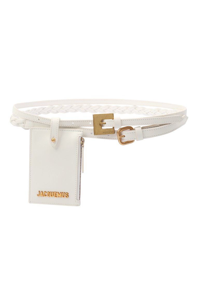 Женский пояс JACQUEMUS белого цвета, арт. 203AC29/300110 | Фото 1 (Кросс-КТ: Широкие; Материал: Натуральная кожа; Нос: Не проставлено)