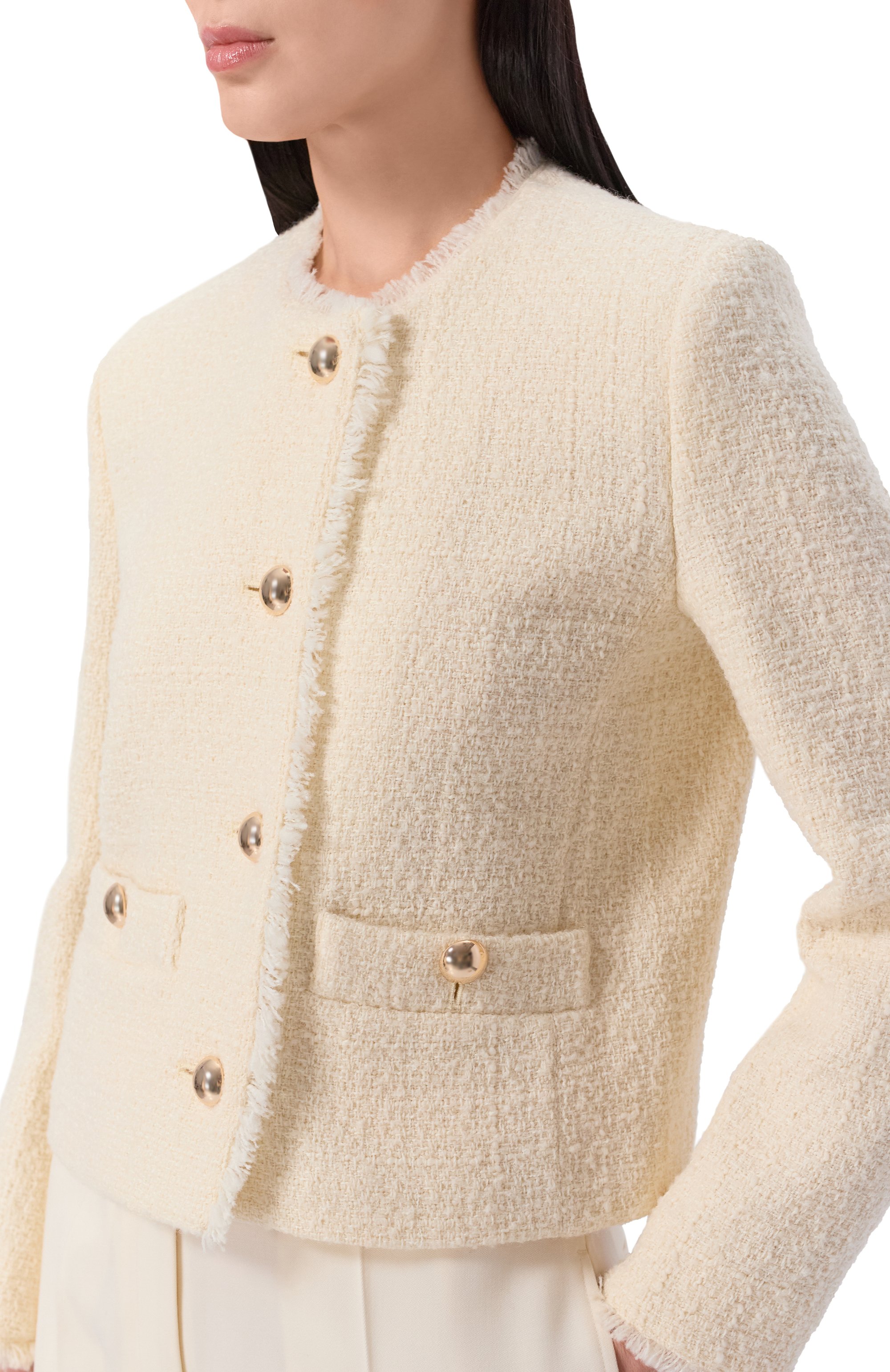 Твидовый жакет WEEKEND MAX MARA кремового цвета по цене 48750 руб., арт. WKDAGAMI, фото 5 Твидовый жакет WEEKEND MAX MARA, арт. WKDAGAMI, фото 5
