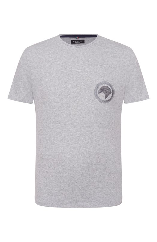 Хлопковая футболка Stefano Ricci MNI42H0020/803C0 Серый MNI42H0020/803C0