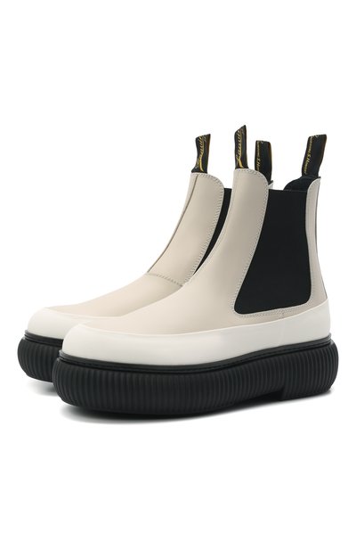 Кожаные ботинки LANVIN кремового цвета по цене 82550 руб., арт. FW-B0LI03-RULE-P22, фото 1 Кожаные ботинки LANVIN, арт. FW-B0LI03-RULE-P22, фото 1