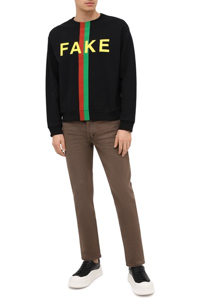 Хлопковый свитшот «fake/not» GUCCI, арт. 635847/XJCXY, фото 2