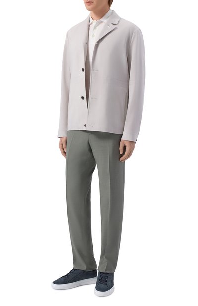 Брюки из шерсти и вискозы BERWICH светло-зеленого цвета по цене 39750 руб., арт. SPIAGGIA 20/ZG1350, фото 2 Брюки из шерсти и вискозы BERWICH, арт. SPIAGGIA 20/ZG1350, фото 2