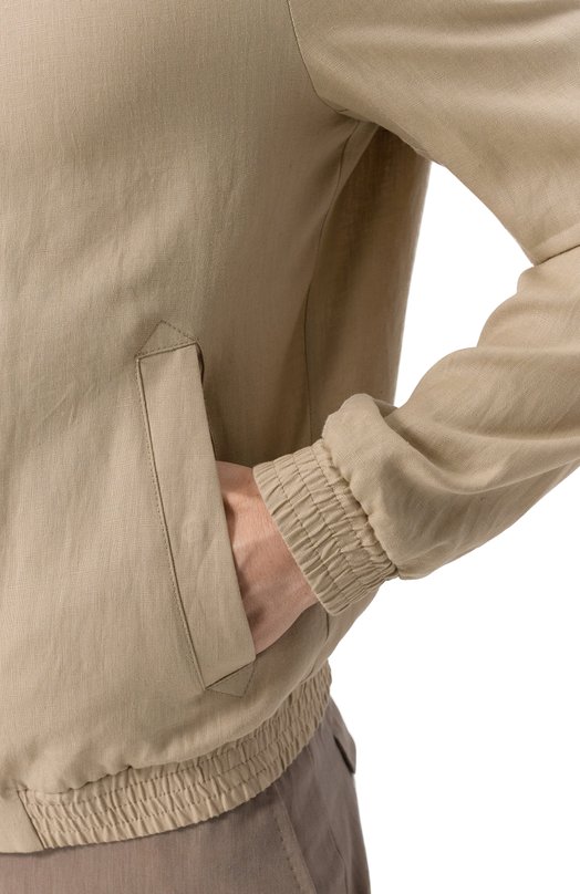 Льняной бомбер Canali 040988US/SG02985 Бежевый  040988US/SG02985 Фото 5