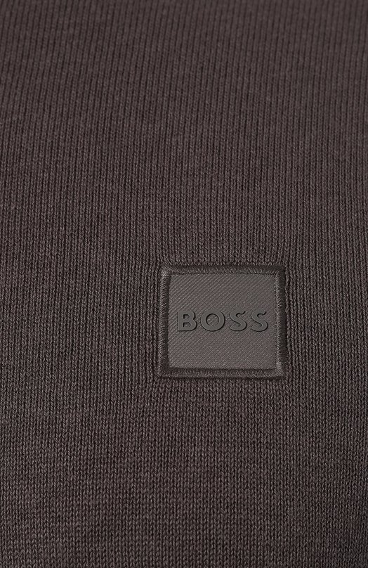 Хлопковый джемпер BOSS Orange Серый, фото 5