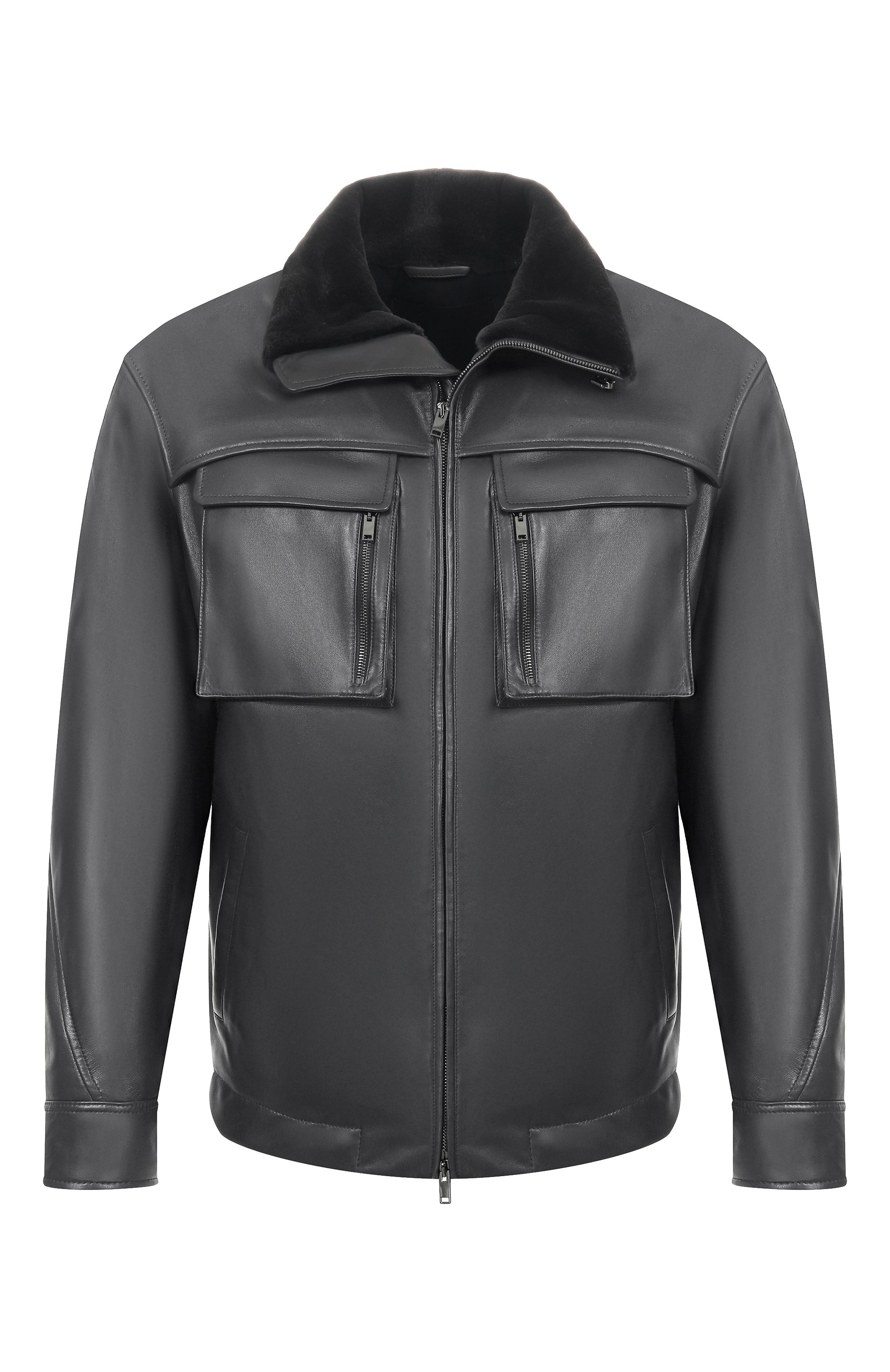 Кожаная куртка с воротником из норки MVST, арт. M25.1PM.0011/ANTRA, фото 1