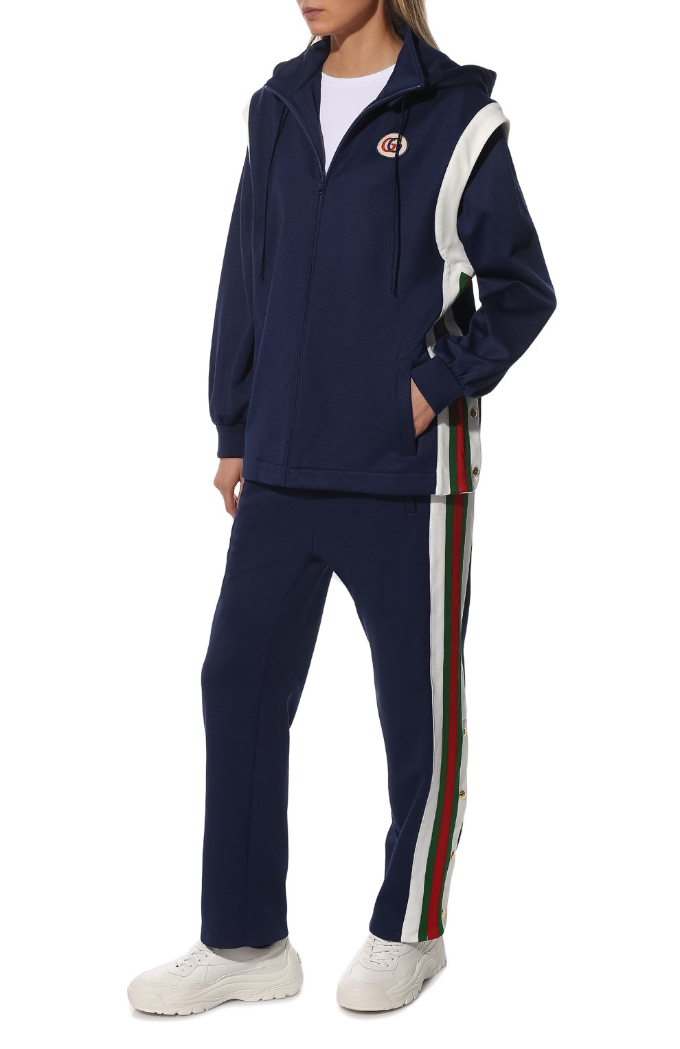 Брюки GUCCI синего цвета по цене 119000 руб., арт. 666495/XJDP4, фото 2 Брюки GUCCI, арт. 666495/XJDP4, фото 2