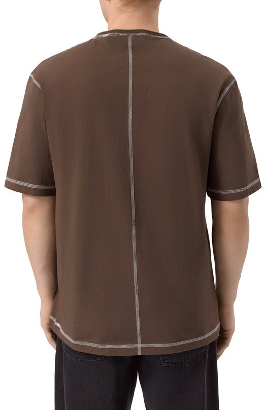 Хлопковая футболка HUGO Blue 50553498 Коричневый  50553498 Фото 4