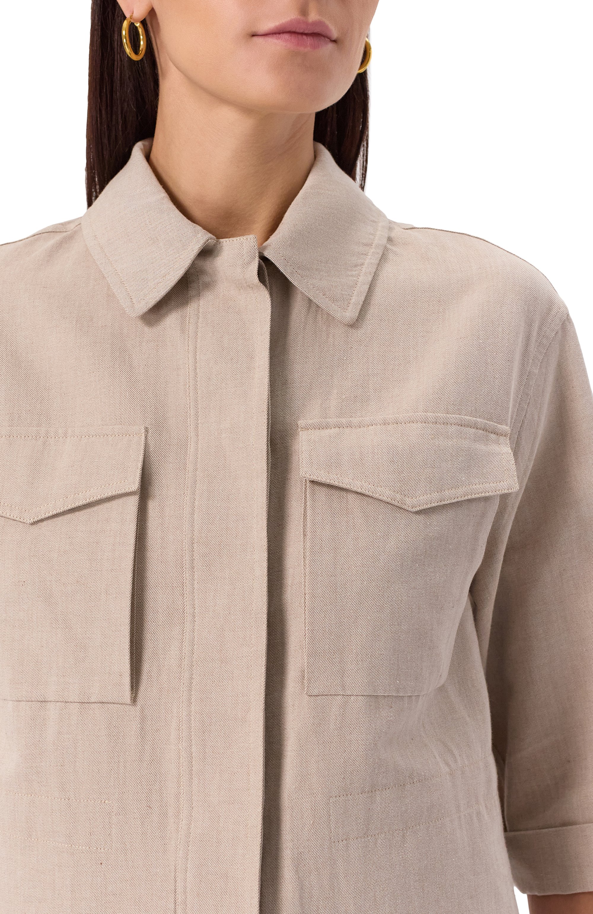 Куртка из хлопка и льна LORENA ANTONIAZZI, арт. E2536CP08A/9715, фото 5