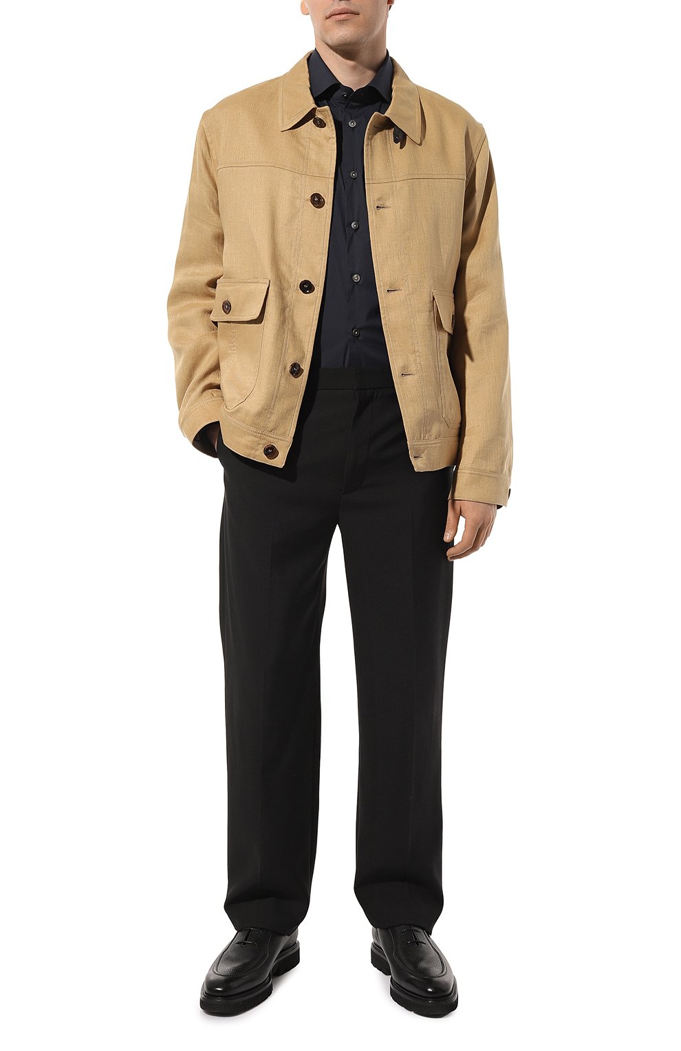 Хлопковая сорочка KITON темно-синего цвета по цене 87550 руб., арт. UCIH0865406, фото 2 Хлопковая сорочка KITON, арт. UCIH0865406, фото 2