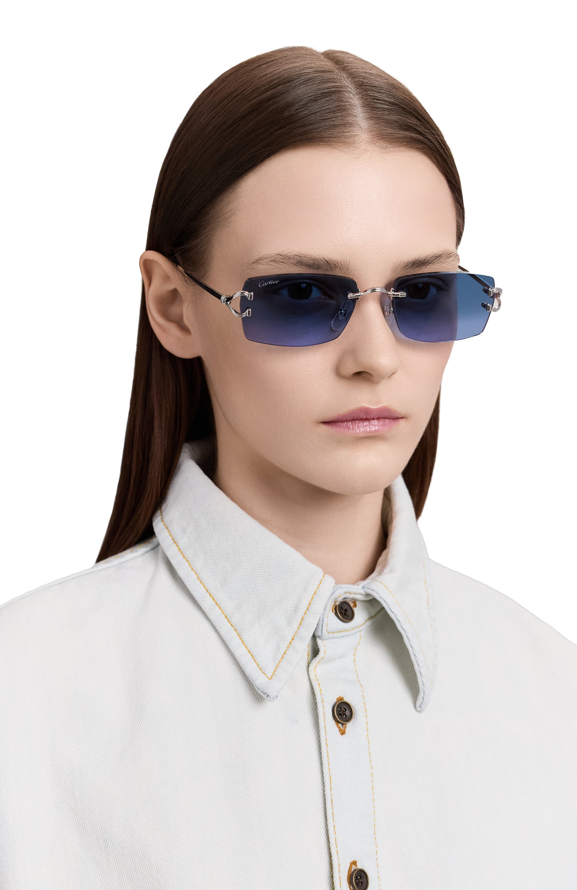 Солнцезащитные очки CARTIER синего цвета по цене 188000 руб., арт. CT0550S 007, фото 3 Солнцезащитные очки CARTIER, арт. CT0550S 007, фото 3