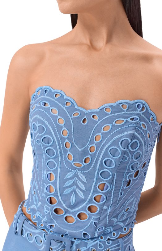 Хлопковый топ Charo Ruiz Ibiza 263100 Голубой  263100 Фото 5