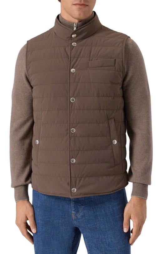 Пуховый жилет Brunello Cucinelli MM4911711 Коричневый  MM4911711 Фото 3