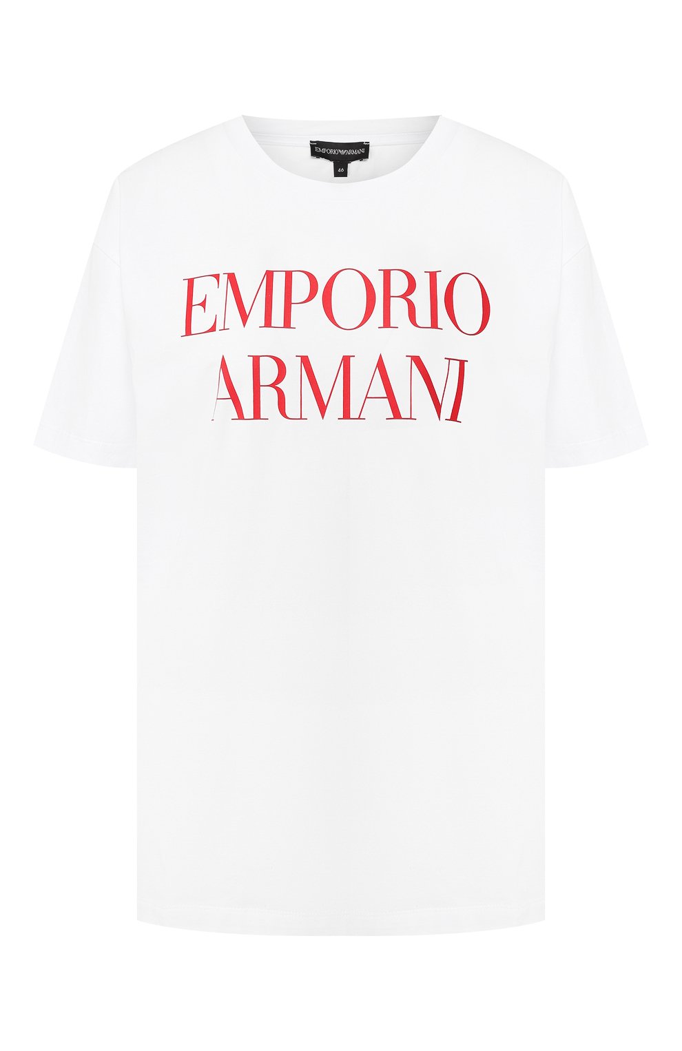 Хлопковая футболка EMPORIO ARMANI белого цвета по цене 11850 руб., арт. 3G2T69/2J07Z, фото 1 Хлопковая футболка EMPORIO ARMANI, арт. 3G2T69/2J07Z, фото 1