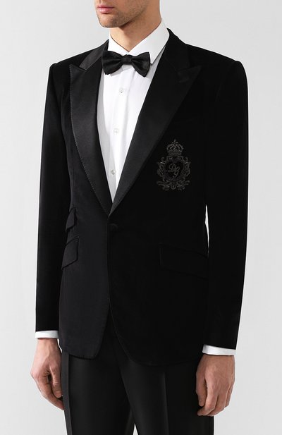 Пиджак из смеси хлопка и шелка DOLCE & GABBANA, арт. G2MD9Z/GEF96, фото 3