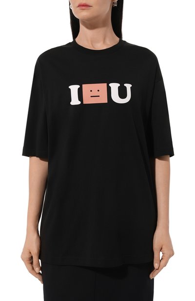 Хлопковая футболка ACNE STUDIOS черного цвета по цене 24500 руб., арт. FA-UX-TSHI000257, фото 3 Хлопковая футболка ACNE STUDIOS, арт. FA-UX-TSHI000257, фото 3