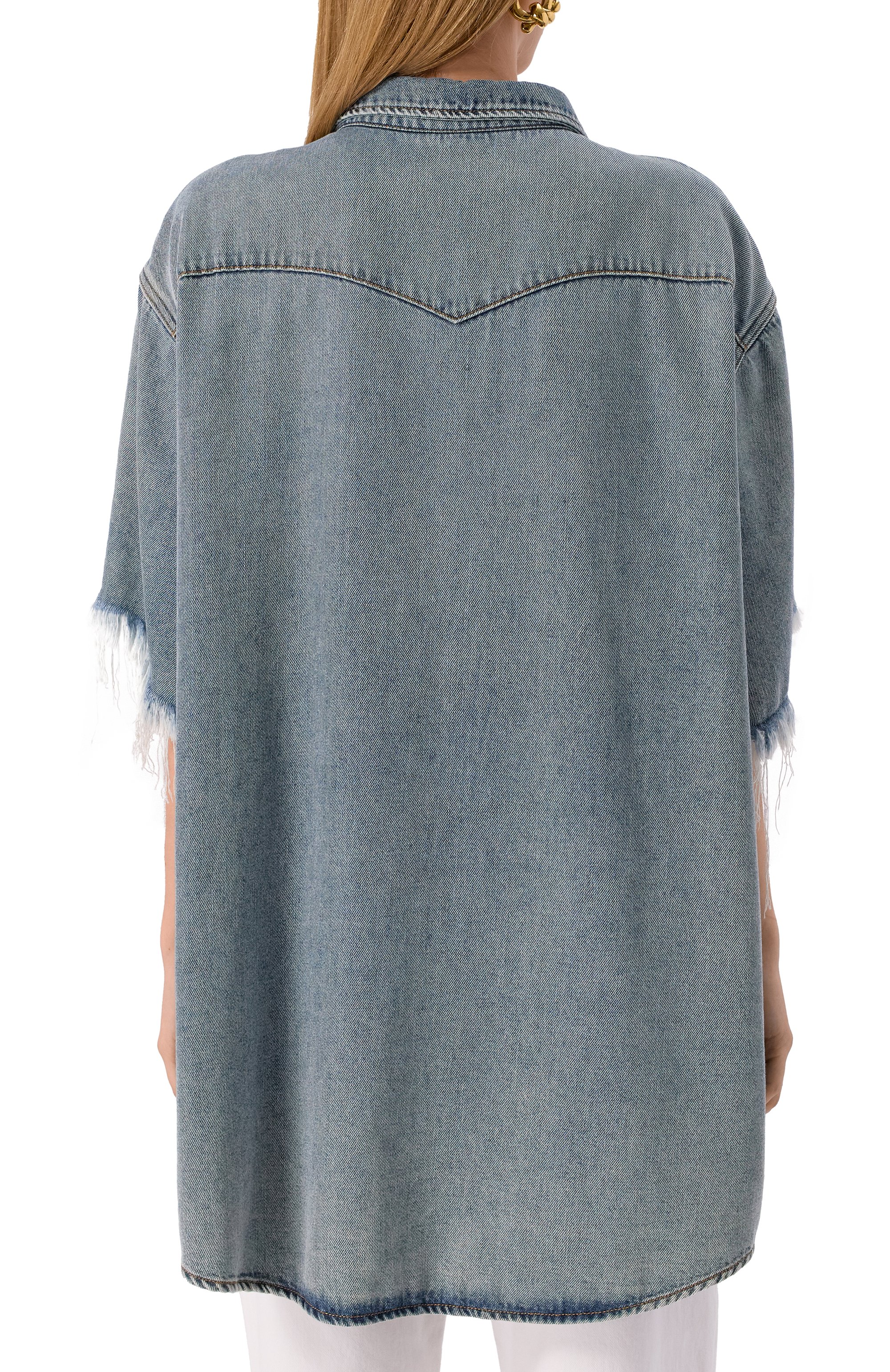 Джинсовая рубашка tina DARKPARK синего цвета по цене 73800 руб., арт. WSH03/TBL01, фото 4 Джинсовая рубашка tina DARKPARK, арт. WSH03/TBL01, фото 4