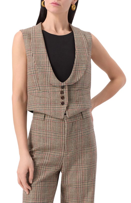 Шерстяной жилет Chloé CH25SGI01304 Бежевый  CH25SGI01304 Фото 3