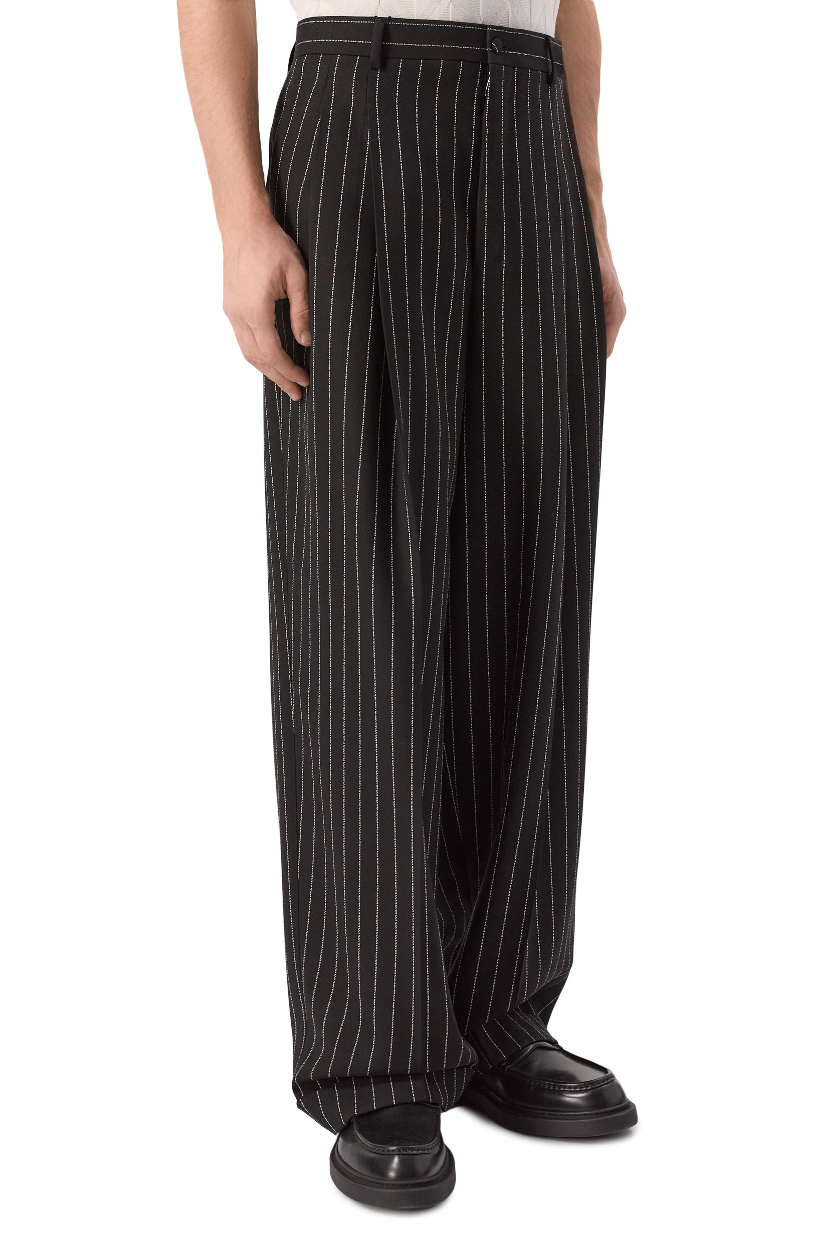 Шерстяные брюки DOLCE & GABBANA темно-серого цвета по цене 175500 руб., арт. GP168T/GK570, фото 3 Шерстяные брюки DOLCE & GABBANA, арт. GP168T/GK570, фото 3