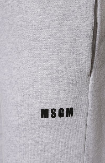Хлопковые джоггеры MSGM серого цвета по цене 24550 руб., арт. 2000MDP500 200004, фото 5 Хлопковые джоггеры MSGM, арт. 2000MDP500 200004, фото 5