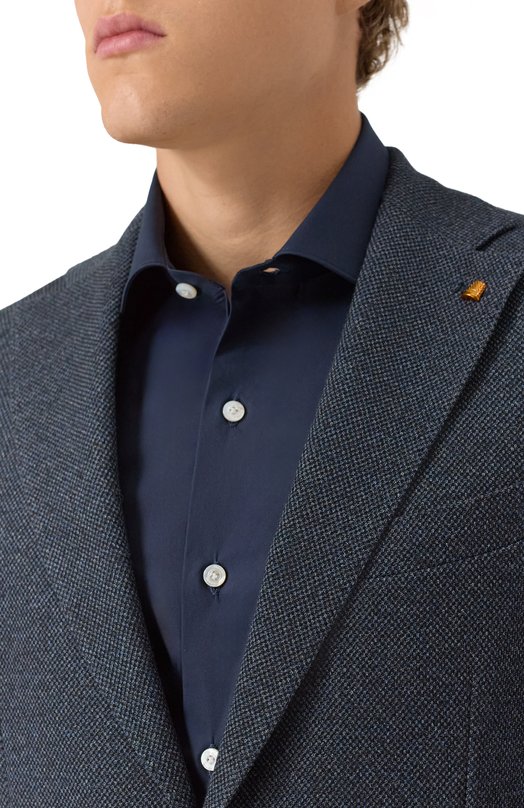 Пиджак из хлопка и шерсти Sartoria Latorre JD74/JI082 Синий  JD74/JI082 Фото 6