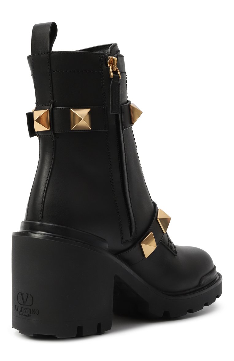 Женские кожаные ботильоны roman stud VALENTINO черного цвета, арт. 1W2S0CJ2NKD 0NO | Фото 5 (Каблук высота: Высокий; Материал внешний: Натуральная кожа; Подошва: Платформа; Материал внутренний: Натуральная кожа; Каблук тип: Устойчивый; Материал утеплителя: Без утеплителя)