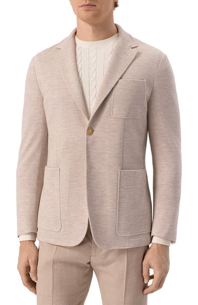 Пиджак из шерсти и хлопка CANALI, арт. J0147/JI02710, фото 4