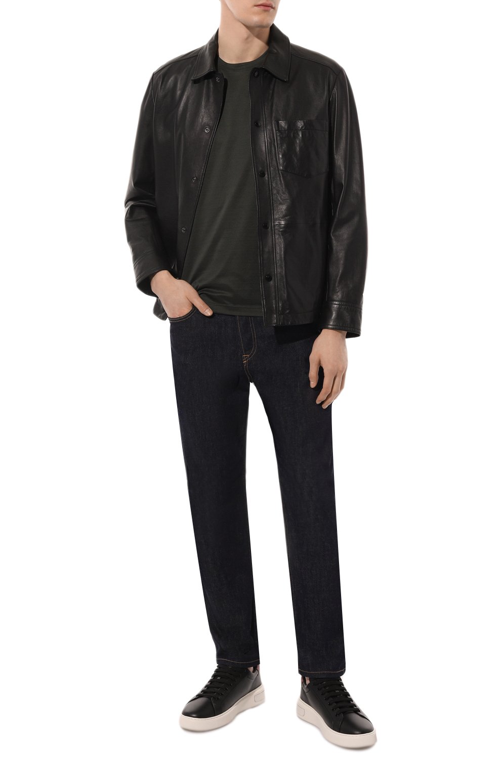 Хлопковая футболка GRAN SASSO темно-зеленого цвета по цене 13400 руб., арт. 60133/74002, фото 2 Хлопковая футболка GRAN SASSO, арт. 60133/74002, фото 2