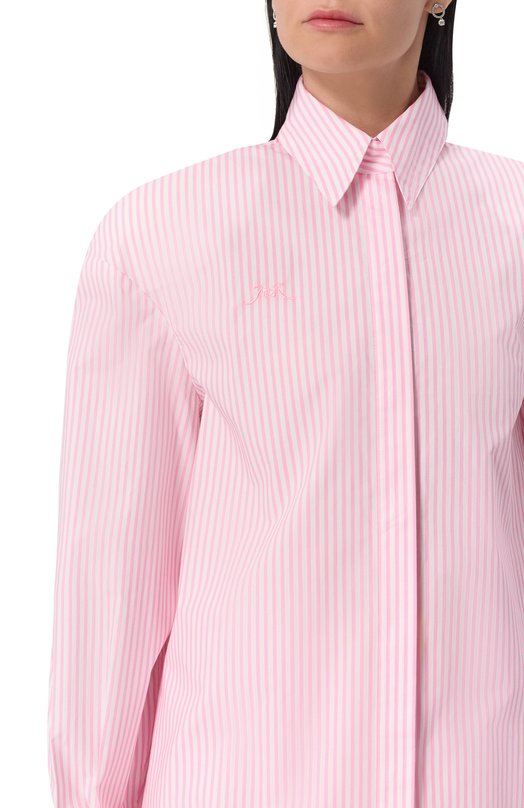 Хлопковая рубашка ROWEN ROSE T0P_RR308_M Розовый  T0P_RR308_M Фото 5