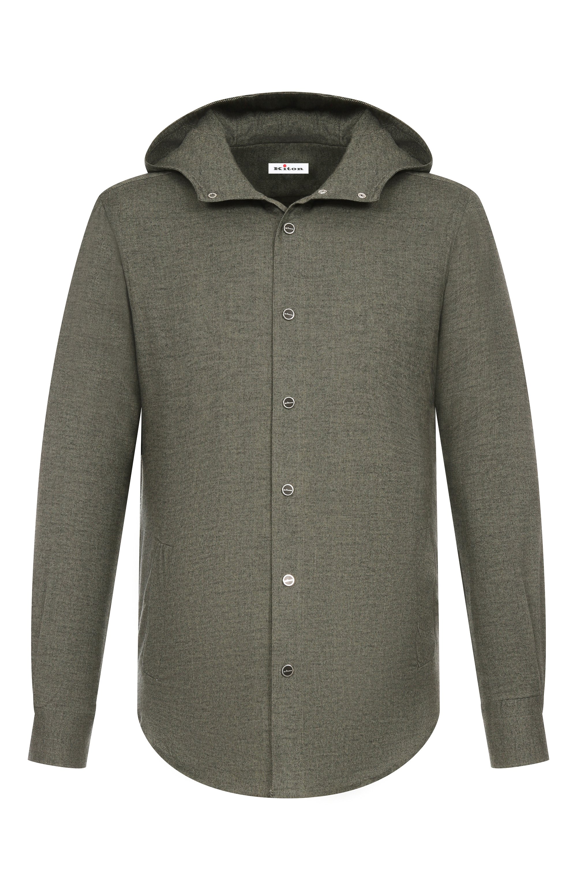 Рубашка из хлопка и лиоцелла KITON хаки цвета по цене 122000 руб., арт. UMCMARH0944007, фото 1 Рубашка из хлопка и лиоцелла KITON, арт. UMCMARH0944007, фото 1