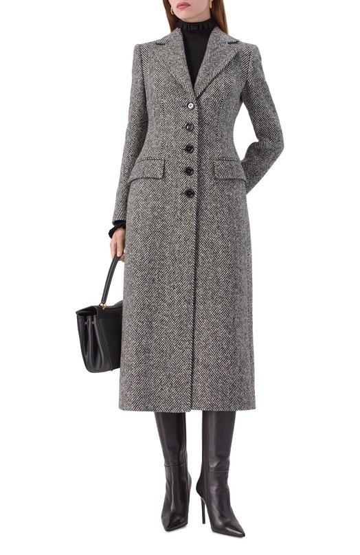 Шерстяное пальто Dolce & Gabbana F0W4QT/FC2FU Серый  F0W4QT/FC2FU Фото 2