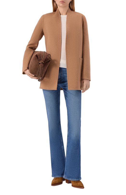 Шерстяное полупальто Max Mara HAR0LD Бежевый  HAR0LD Фото 2