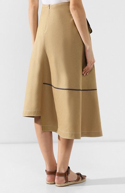Юбка из смеси льна и вискозы LOEWE бежевого цвета по цене 94250 руб., арт. S2195200R0, фото 4 Юбка из смеси льна и вискозы LOEWE, арт. S2195200R0, фото 4