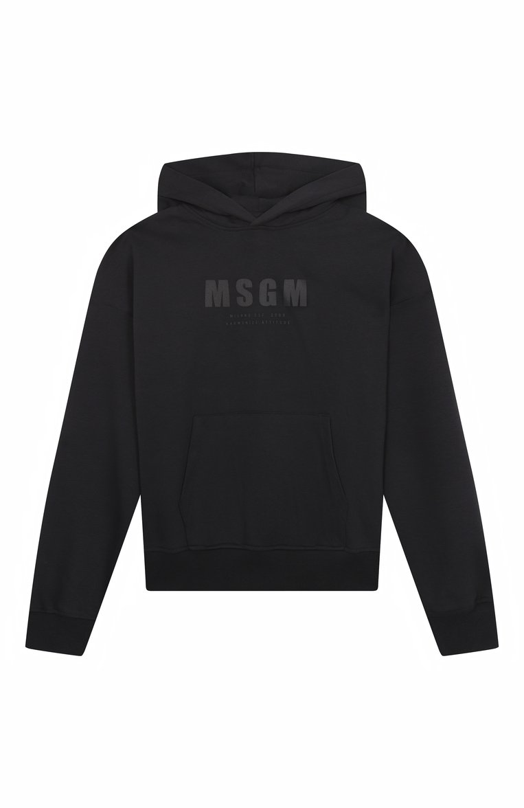 Мужского хлопковое худи MSGM KIDS черного цвета, арт. S5MSJUHS166 | Фото 1 (Материал внешний: Хлопок; Мальчики Кросс-КТ: Толстовка-спорт, Худи-одежда; Нос: Не проставлено; Девочки Кросс-КТ: Худи-одежда; Региональные ограничения белый список (Axapta Mercury): Не проставлено; Ростовка одежда: 12 лет | 152 см, 16 лет | 164 см, 10 - 11 лет | 140 - 146см, 8 лет | 128 см, 6 лет | 116 см)