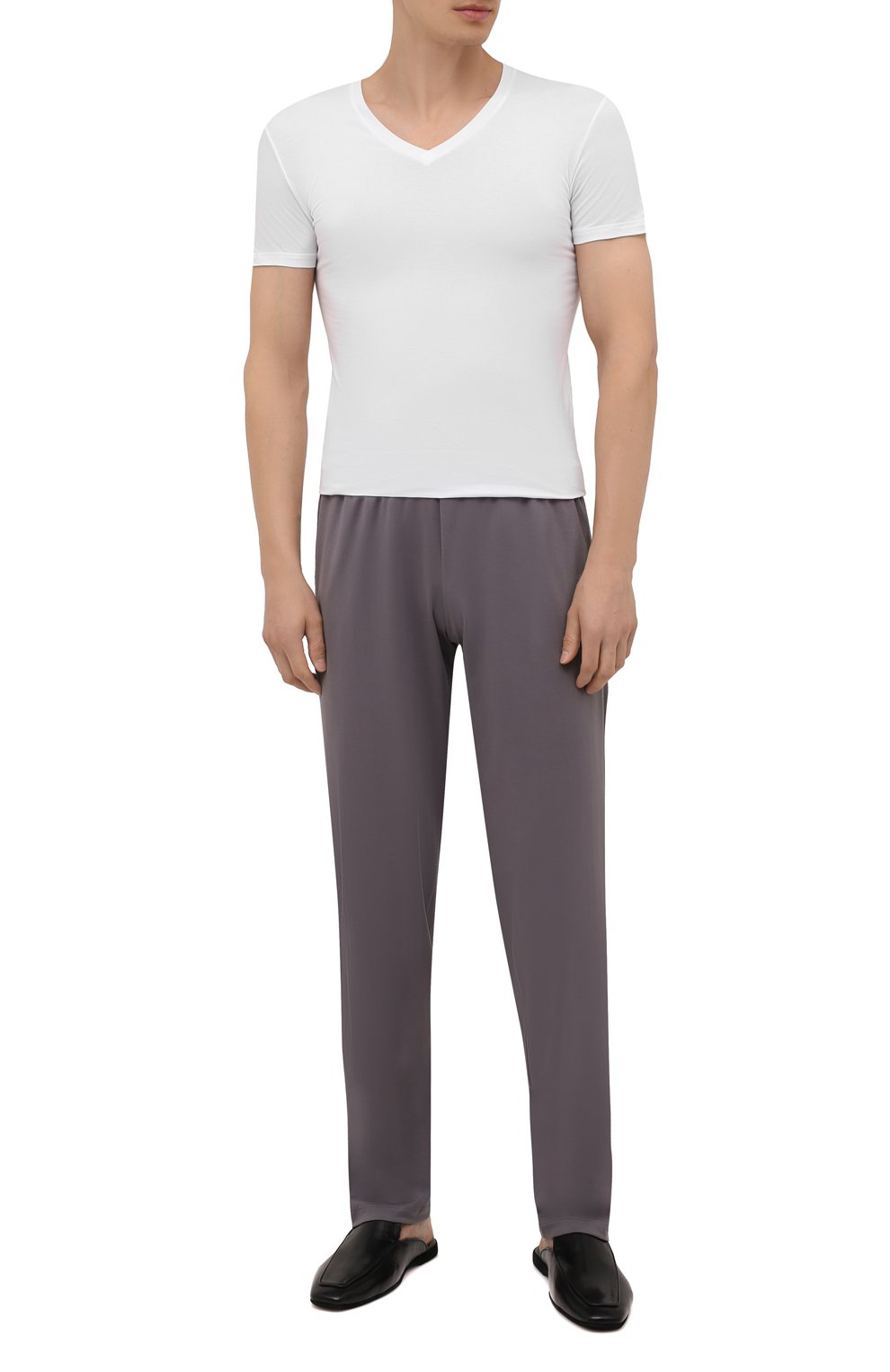 Хлопковые домашние брюки HANRO серого цвета по цене 11550 руб., арт. 075435, фото 2 Хлопковые домашние брюки HANRO, арт. 075435, фото 2