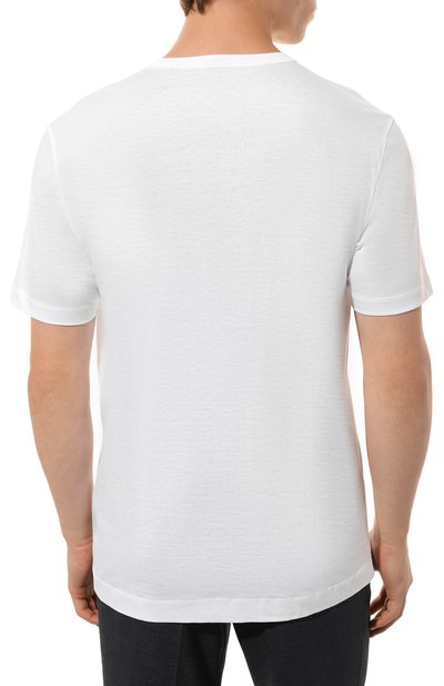 Футболка из лиоцелла и хлопка BOSS белого цвета по цене 14950 руб., арт. 50513674, фото 4 Футболка из лиоцелла и хлопка BOSS, арт. 50513674, фото 4