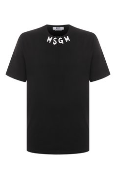 Мужская хлопковая футболка MSGM черного цвета, арт. 3840MM102/257002 | Фото 1 (Материал внешний: Хлопок; Длина (для топов): Стандартные; Рукава: Короткие; Принт: С принтом; Стили: Спорт-шик; Мужское Кросс-КТ: Футболка-одежда)