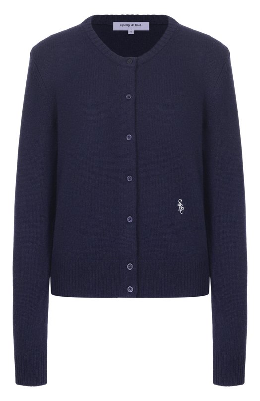 Кардиган из шерсти и кашемира Sporty and Rich WS07364302BL106 Синий WS07364302BL106