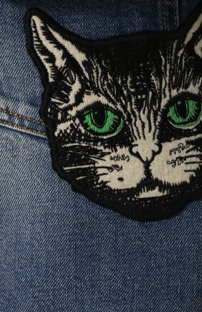 Джинсовая мини-юбка с потертостями и вышивкой GUCCI, арт. 467267/XRA15, фото 5