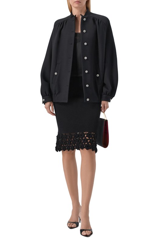 Шерстяной бомбер Alessandra Rich FABX4337/F4704 Чёрный  FABX4337/F4704 Фото 2