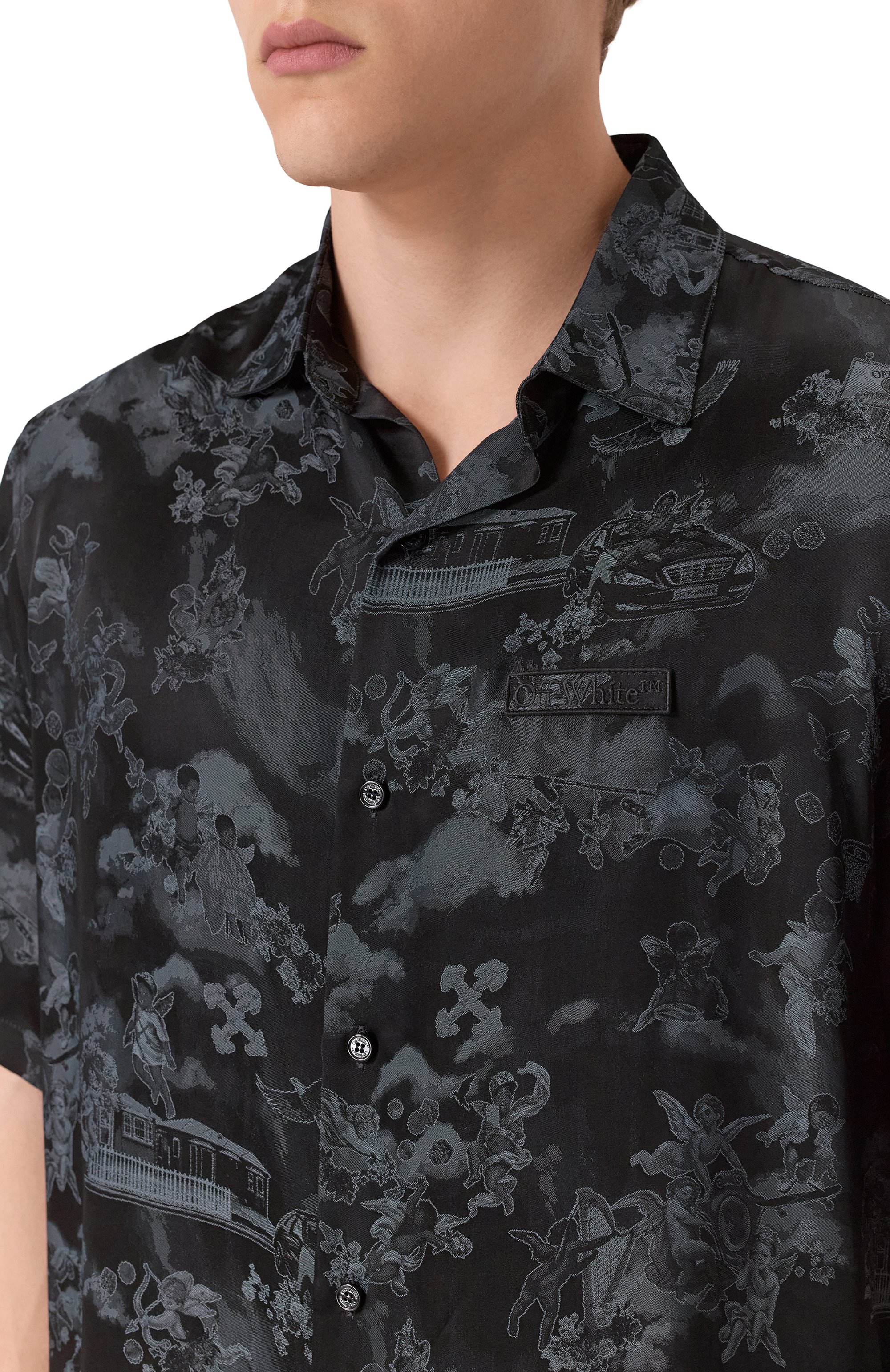 Рубашка OFF-WHITE черного цвета по цене 72800 руб., арт. 0MGG013S25FAB005, фото 5 Рубашка OFF-WHITE, арт. 0MGG013S25FAB005, фото 5