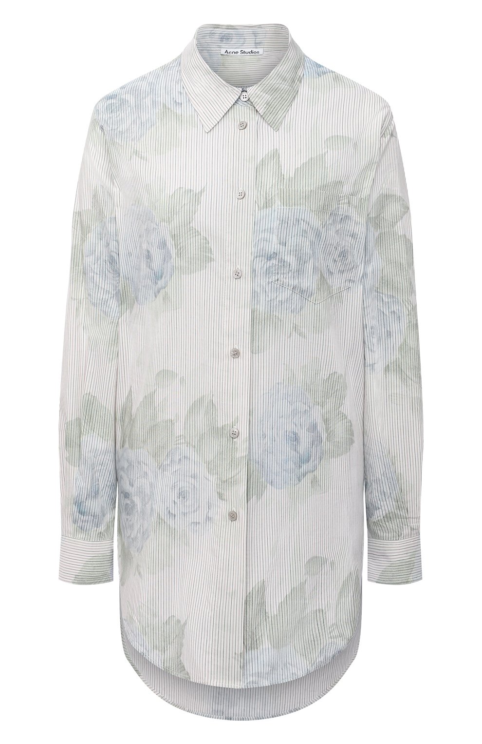 Рубашка из хлопка и вискозы ACNE STUDIOS голубого цвета по цене 38750 руб., арт. AC0345, фото 1 Рубашка из хлопка и вискозы ACNE STUDIOS, арт. AC0345, фото 1
