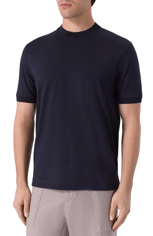 Шерстяная футболка Canali T0908/MJ02338 Синий  T0908/MJ02338 Фото 3