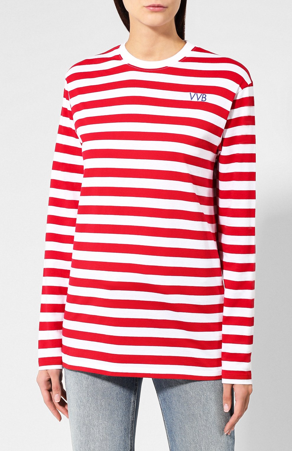 Хлопковый лонгслив VICTORIA, VICTORIA BECKHAM, арт. JYVV 132 PAW19 C0TT0N JERSEY, фото 3