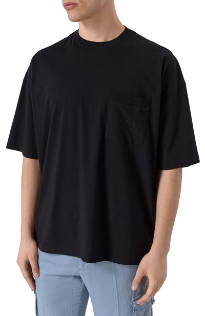 Футболка из хлопка и шелка KITON черного цвета по цене 61500 руб., арт. UMM062902, фото 3 Футболка из хлопка и шелка KITON, арт. UMM062902, фото 3